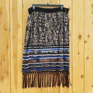 Midi Fringe Skirt